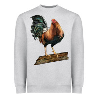 Heather Grey american game rooster standing Heavyweight Sweatshirt - LillyAllenDesigns
