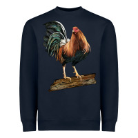 Navy american game rooster standing Heavyweight Sweatshirt - LillyAllenDesigns