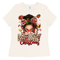 Bone merry christmas messy bun Ladies Tee - texasbilliewilder