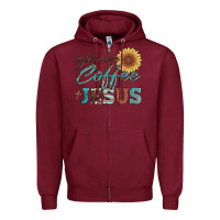 Burgundy give me coffee and jesus Zipper Hoodie - Artiststas