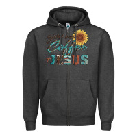 Charcoal Heather give me coffee and jesus Zipper Hoodie - Artiststas