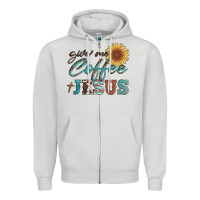 Dove Grey give me coffee and jesus Zipper Hoodie - Artiststas