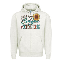Oatmeal Heather give me coffee and jesus Zipper Hoodie - Artiststas