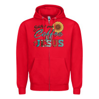 Red give me coffee and jesus Zipper Hoodie - Artiststas