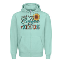 Seafoam give me coffee and jesus Zipper Hoodie - Artiststas