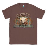 Chestnut Chasin you like a shot of whiskey bull skull Classic Tee - HowdyJamesFarm