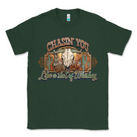 Sports Green Chasin you like a shot of whiskey bull skull Classic Tee - HowdyJamesFarm