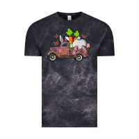 Cloud Black happy easter pink truck with bunny Vintage Tee - RanaPortraitStore
