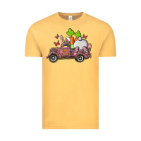 Vintage Mustard happy easter pink truck with bunny Vintage Tee - RanaPortraitStore