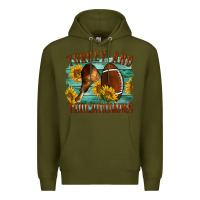 Army Green Turkey And Touchdowns Premium Hoodie - LillyAllenDesigns