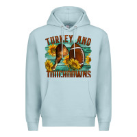 Blue Mist Turkey And Touchdowns Premium Hoodie - LillyAllenDesigns