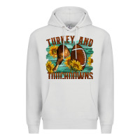 Dove Grey Turkey And Touchdowns Premium Hoodie - LillyAllenDesigns
