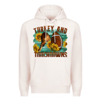 Pale Pink Turkey And Touchdowns Premium Hoodie - LillyAllenDesigns