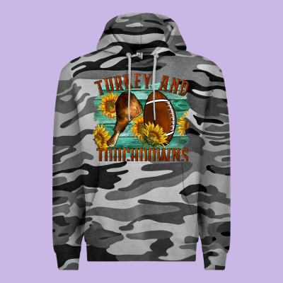 Turkey And Touchdowns Premium Hoodie Designed By Lillyallendesigns