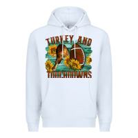White Turkey And Touchdowns Premium Hoodie - LillyAllenDesigns