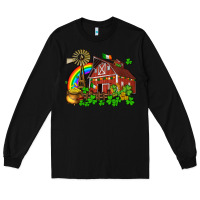 Black St. Patrick's farm with gold Long Sleeve Tee - OliviaCreatesArt