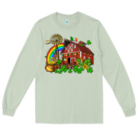 Matcha St. Patrick's farm with gold Long Sleeve Tee - OliviaCreatesArt