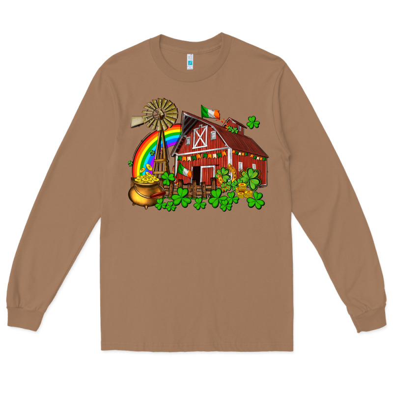 St. Patrick's Farm With Gold Long Sleeve Tee by OliviaCreatesArt | Teevron