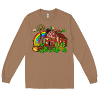 Toasted Coconut St. Patrick's farm with gold Long Sleeve Tee - OliviaCreatesArt