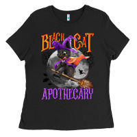 Black Black cat apothecary Ladies Tee - NancyCooperArtShop