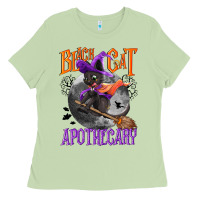 Matcha Black cat apothecary Ladies Tee - NancyCooperArtShop