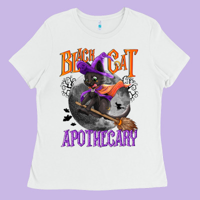 Black Cat Apothecary Ladies Tee Designed By Nancycooperartshop