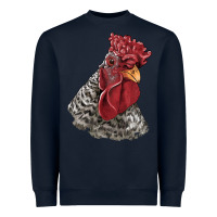 Navy dominique rooster head Heavyweight Sweatshirt - LillyAllenDesigns