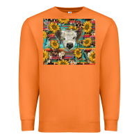 Carrot white Scottish calf and sunflowers Premium Sweatshirt - BarkalooDesign