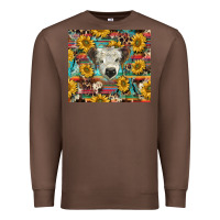 Chestnut white Scottish calf and sunflowers Premium Sweatshirt - BarkalooDesign