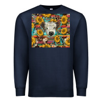 White Scottish Calf And Sunflowers Premium Sweatshirt | Teevron