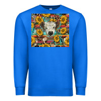 True Royal white Scottish calf and sunflowers Premium Sweatshirt - BarkalooDesign