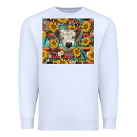 White white Scottish calf and sunflowers Premium Sweatshirt - BarkalooDesign