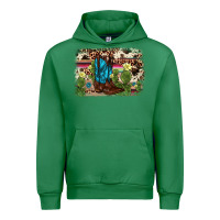 Emerald cactus boot background Urban Hoodie - AdoDesignShop