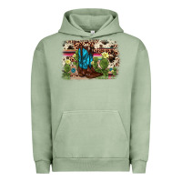Pigment Oil Green cactus boot background Urban Hoodie - AdoDesignShop