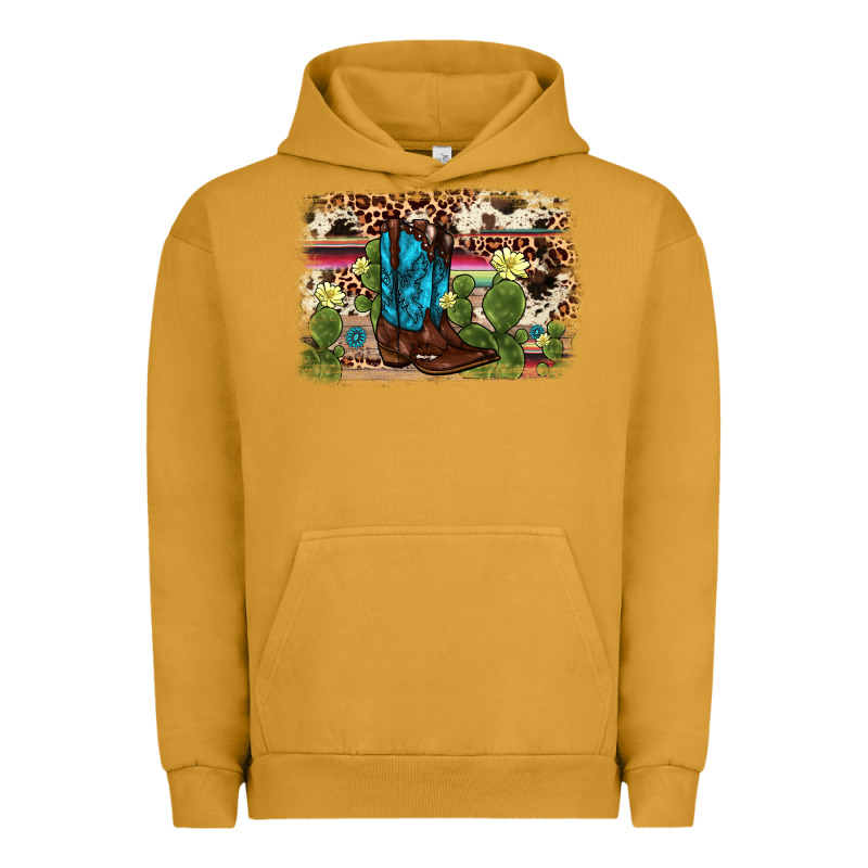 Cactus Boot Background Urban Hoodie by AdoDesignShop | Teevron