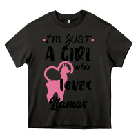 Asphalt Just A Girl Who Loves Llamas I Love Llamas Heavy Core Tee - Bettercallsaul