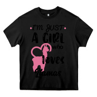 Black Just A Girl Who Loves Llamas I Love Llamas Heavy Core Tee - Bettercallsaul
