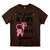 Chocolate Brown Just A Girl Who Loves Llamas I Love Llamas Heavy Core Tee - Bettercallsaul