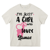 Cream Just A Girl Who Loves Llamas I Love Llamas Heavy Core Tee - Bettercallsaul