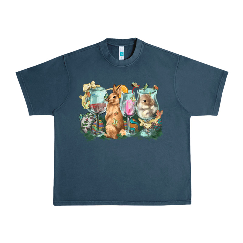 Easter Day Wine Glasses Bunny Urban Heavy Tee by HowdyJamesFarm | Teevron