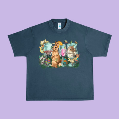 Easter Day Wine Glasses Bunny Urban Heavy Tee Designed By Howdyjamesfarm