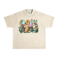 Sandshell Easter Day wine glasses bunny Urban Heavy Tee - HowdyJamesFarm