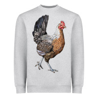 Heather Grey American Game Chicken Heavyweight Sweatshirt - LillyAllenDesigns