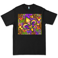 Black Mardi Gras fleur de lis Premium Tee - NancyCooperArtShop