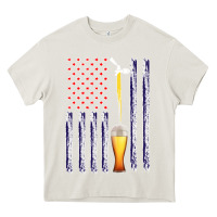 Cream American Flag Beer Heavy Core Tee - Bettercallsaul
