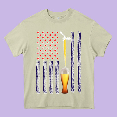 American Flag Beer Heavy Core Tee Designed By Bettercallsaul
