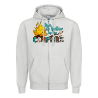 Dove Grey life is better by the campfire Zipper Hoodie - Artiststas
