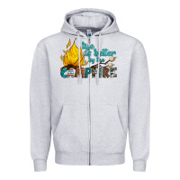 Heather Grey life is better by the campfire Zipper Hoodie - Artiststas