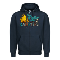 Navy life is better by the campfire Zipper Hoodie - Artiststas