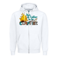 White life is better by the campfire Zipper Hoodie - Artiststas
